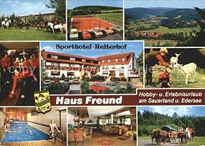 Postkarte Carte Postale Oberorke Sporthotel Reiterhof Tennisplatz Kegeln Hallenbad Planwagen