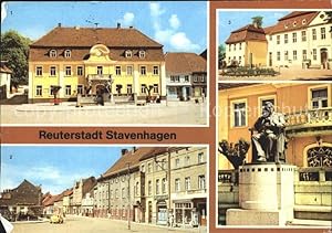 Postkarte Carte Postale Stavenhagen Fritz Reuter- Literatur- Museum Markt Fritz Reuter- Denkmal