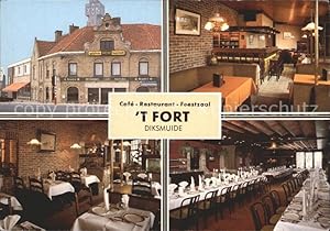 Postkarte Carte Postale Diksmuide Flandre Café Restaurant Festsaal T-Fort
