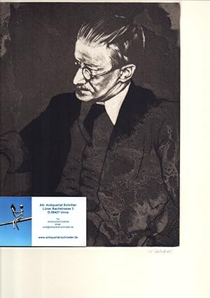 Bild des Verkufers fr Original-Radierung. Motiv: James Joyce. zum Verkauf von Antiquariat Schrter -Uta-Janine Strmer