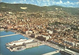 Postkarte Carte Postale Trieste Fliegeraufnahme Hafenpartie