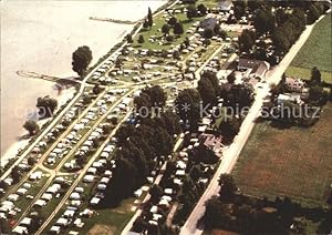 Postkarte Carte Postale Köln Rhein Campingplatz Berger Fliegeraufnahme