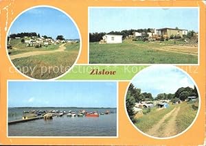 Postkarte Carte Postale Zislow Campingplatz Bungalows Bootssteg Plauer See