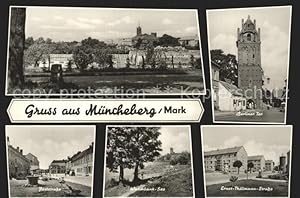 Bild des Verkufers fr Postkarte Carte Postale Mncheberg Panorama Berliner Tor Poststrasse Waschbanksee Ernst Thlmann Strasse zum Verkauf von Versandhandel Boeger