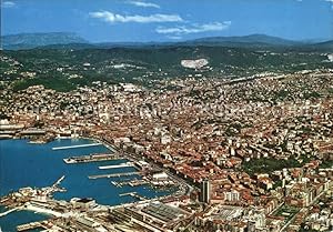 Postkarte Carte Postale Trieste Fliegeraufnahme Hafen