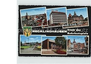 Postkarte Carte Postale Recklinghausen Westfalen Rathaus Haus der Ruhrfestspiele Hauptbahnhof Eur...