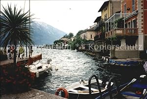 Postkarte Carte Postale Motive Ufer See Boote Promenade Berge