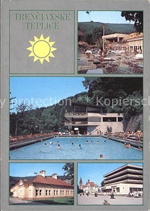 Postkarte Carte Postale Trencianske Teplice Hotel Restaraunt Terrasse Schwimmbad