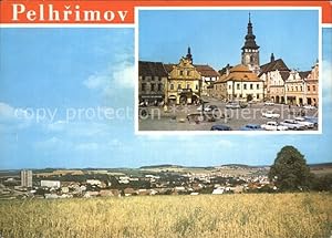 Postkarte Carte Postale Pelhrimov Pilgram Ortspartie mit Kirche