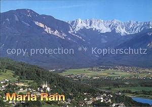 Postkarte Carte Postale Maria Rain Kärnten Panorama Wallfahrtsort gegen Ferlach und Koschuta Berg...