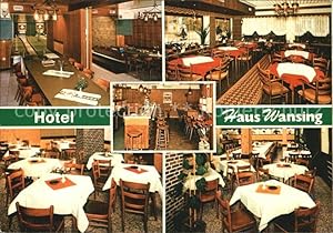 Postkarte Carte Postale Marbeck Hotel Haus Wansing Kegelbahn Gasträume Bar