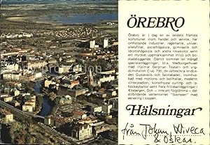 Postkarte Carte Postale Örebro Fliegeraufnahme Hälsningar