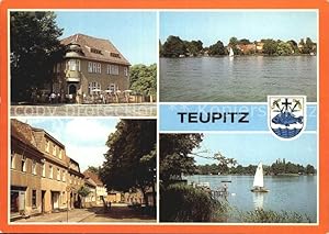 Bild des Verkufers fr Postkarte Carte Postale Teupitz Gaststtte Schenk von landsberg Teilansicht Markt Teupitzsee zum Verkauf von Versandhandel Boeger