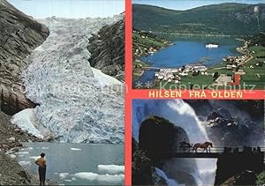 Bild des Verkufers fr Postkarte Carte Postale Olden Nordfjord Briksdalsbreen Gletscher Fjord Wasserfall zum Verkauf von Versandhandel Boeger