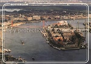Postkarte Carte Postale Rotterdam Noordereiland Willemsbrug Koningsbrug Brücken Fliegeraufnahme
