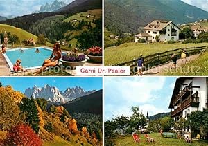 Postkarte Carte Postale Villnöss Gästehaus Garni Dr Psaier Swimming Pool Herbststimmung Dolomiten...