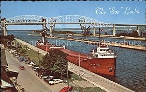 Bild des Verkufers fr Postkarte Carte Postale Frachter Binnenschifffahrt Soo Locks Sault Ste. Marie Michigan zum Verkauf von Versandhandel Boeger