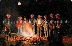 Image du vendeur pour Postkarte Carte Postale Cowboys Camp Fire Western Moon mis en vente par Versandhandel Boeger