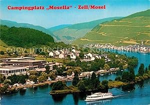 Bild des Verkufers fr Postkarte Carte Postale Zell Mosel Fliegeraufnahme Camping Mosella Moselpartie zum Verkauf von Versandhandel Boeger