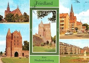 Postkarte Carte Postale Friedland Mecklenburg Marienkirche Anklamer Tor Rudolf Breitscheid Strass...