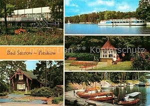 Image du vendeur pour Postkarte Carte Postale Pieskow Bad Saarow Strandgaststtte Maxim Gorki Gedenksttte Dampferanlegestelle Schwanenwiese Solquelle Jachthafen Fontane Park mis en vente par Versandhandel Boeger