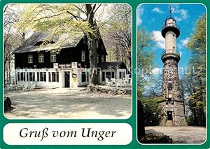 Bild des Verkufers fr Postkarte Carte Postale Rugiswalde Berghotel Unger Jrgen Mller Aussichtsturm Sendeturm zum Verkauf von Versandhandel Boeger