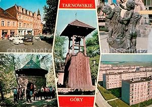 Postkarte Carte Postale Tarnowskie Gory Tarnowitz Teilansichten Turm Glockenturm Skulptur Siedlung