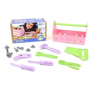 Green Toys PINK Tool Set Made in the USA From 100% Recycled Plastic