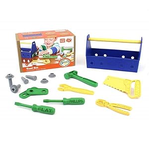 Green Toys BLUE Tool Set Made in the USA From 100% Recycled Plastic