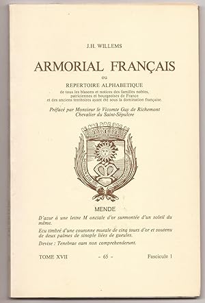 ARMORIAL FRANÇAIS - Tome XVII - n° 65 - fascicule 1 - 1984
