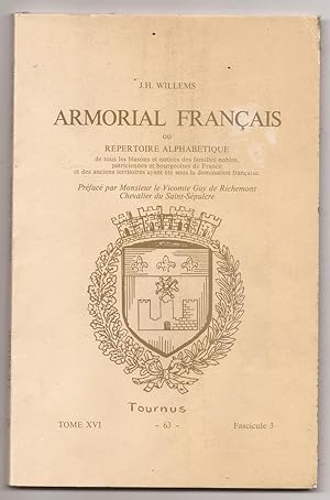 ARMORIAL FRANÇAIS - Tome XVI - n° 63 - fascicule 3 - 1983