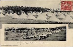 Ansichtskarte / Postkarte Châlons en Champagne Marne, Camp, Campement d'Artillerie