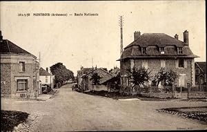Ansichtskarte / Postkarte Monthois Ardennes, Route Nationale