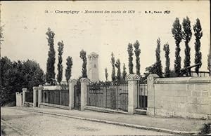 Ansichtskarte / Postkarte Champigny sur Marne Val de Marne, Monument des morts de 1870, canon