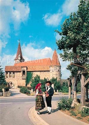 Postkarte Carte Postale Effeltrich Kirchenburg St Georg 1000jährige Linde Trachten