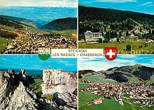 Postkarte Carte Postale Sainte Croix VD Les Rasses et le Chasseron Gebirgspanorama Fliegeraufnahme