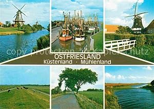 Image du vendeur pour Postkarte Carte Postale Ostfriesland Kste und Mhlen Hafen mis en vente par Versandhandel Boeger