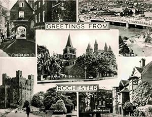 Immagine del venditore per Postkarte Carte Postale Rochester UK College Gate Bridge Castle Grounds Eastgate House venduto da Versandhandel Boeger