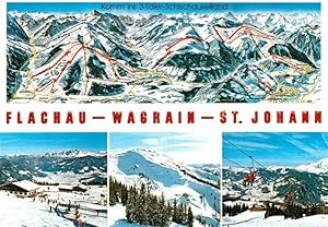 Seller image for Postkarte Carte Postale Salzburger Land Flachau Wagrain Sankt Johann Winter Skipistenplan for sale by Versandhandel Boeger