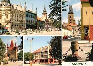 Postkarte Carte Postale Rakovnik Husovo namesti Vysoka brana Prazska brana Hotel Sup