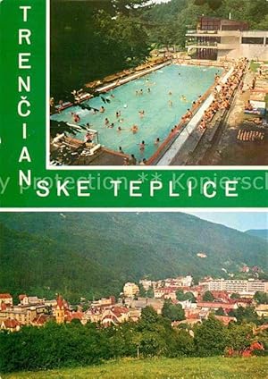 Postkarte Carte Postale Trencianske Teplice Celkovy pohlad Kupalisko Zelena zaba Freibad