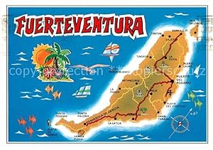 Postkarte Carte Postale Fuerteventura Kanarische Inseln Inselkarte