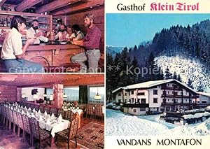 Bild des Verkufers fr Postkarte Carte Postale Vandans Vorarlberg Gasthof Klein Tirol Bar Speisesaal zum Verkauf von Versandhandel Boeger
