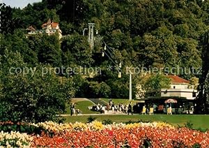 Postkarte Carte Postale Freiburg Schlesien Swiebodzice Stadtgarten Seilbahn auf den Schlossberg