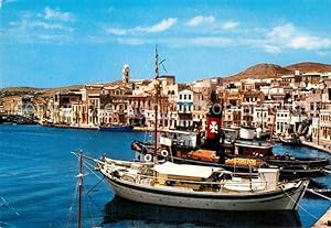 Bild des Verkufers fr Postkarte Carte Postale Syra Syros Vue du debarcadere Hafen Ausschiffungsplatz zum Verkauf von Versandhandel Boeger