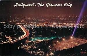 Immagine del venditore per Postkarte Carte Postale Hollywood California Night View from Mulholland Drive venduto da Versandhandel Boeger