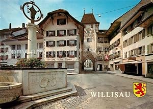 Bild des Verkufers fr Postkarte Carte Postale Willisau Brunnen Stadttor zum Verkauf von Versandhandel Boeger