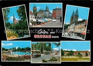 Postkarte Carte Postale Gronau Westfalen Ev Kirche Berliner Platz St Antonius Kirche Freibad Gren...