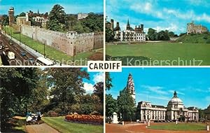 Seller image for Postkarte Carte Postale Cardiff Wales Castle Keep Roath Park Civic Centre for sale by Versandhandel Boeger