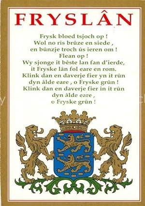 Postkarte Carte Postale Wappen Fryslan